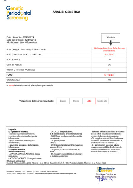 analisi di rischio parodontale